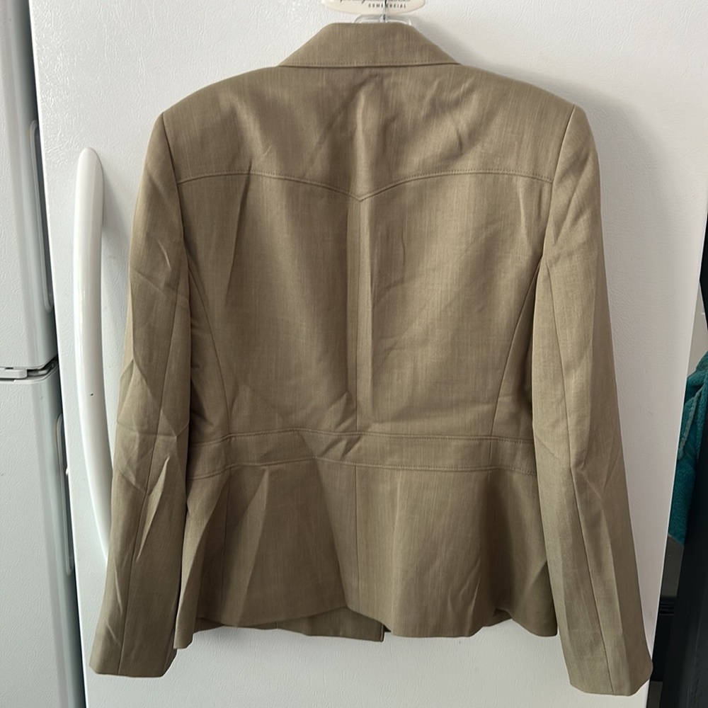 Le Suit olive green ladies pant suit size 8 - great condition - Picture 2 of 5